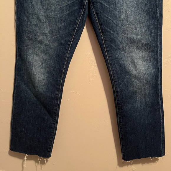 Madewell The High Rise Slim Boyjean Distressed Denim Cotton Jeans Size 27 Blue - Picture 5 of 15